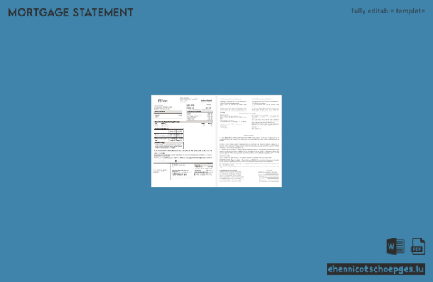 USA Frost Bank Hypothekenabrechnung in Word- und PDF-Formaten – Beispielvorschau